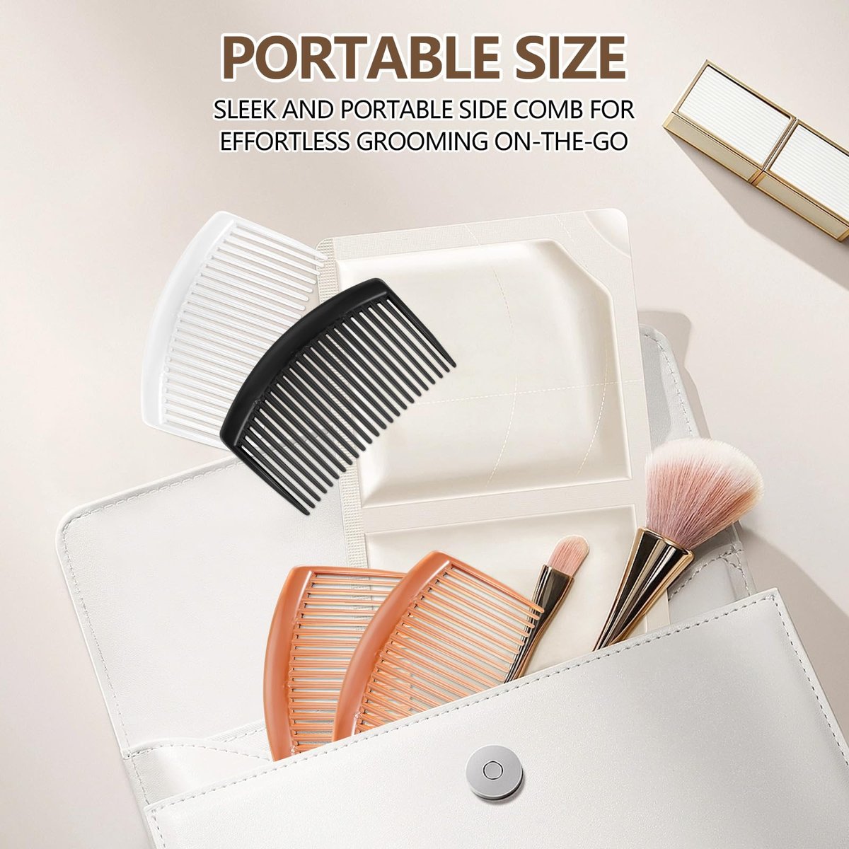 6-Pack 3.15-Inch Hair Side Combs with 3 – Versatile Color Options: Includes 2 black, 2 brown, and 2 clear combs – Image 11