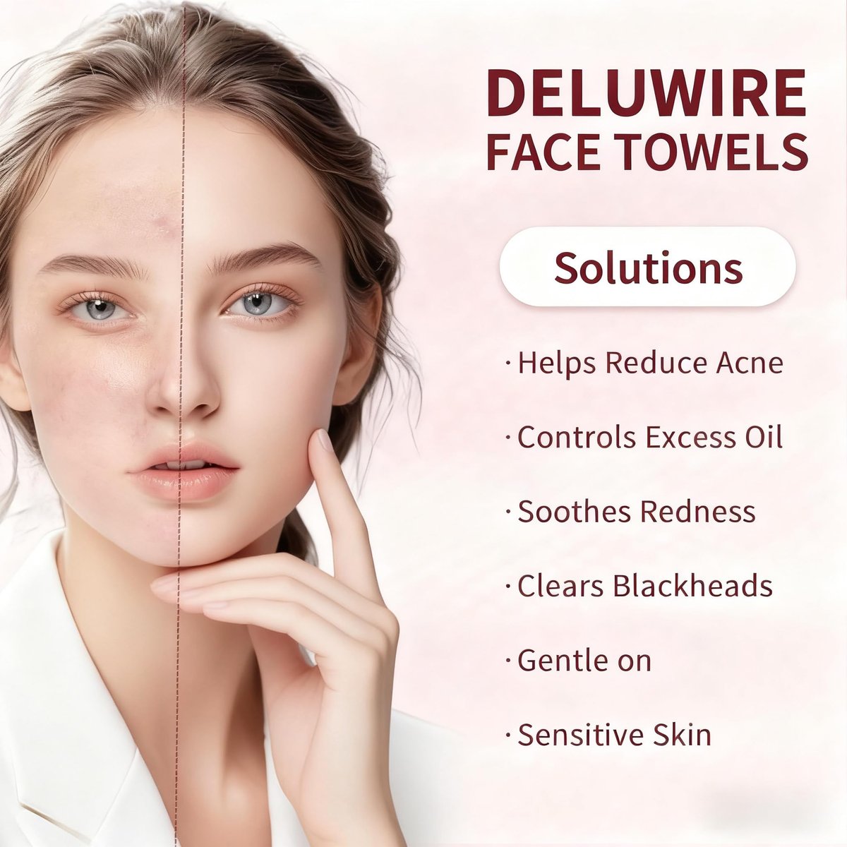 Deluwire Soft Dry Wipe 10 Pack – 800 Count Lint-Free Facial Cleansing Towels, Extra Thick Dry and Wet Use for Sensitive Skin, Makeup Removing, Surface Cleaning Avelisse