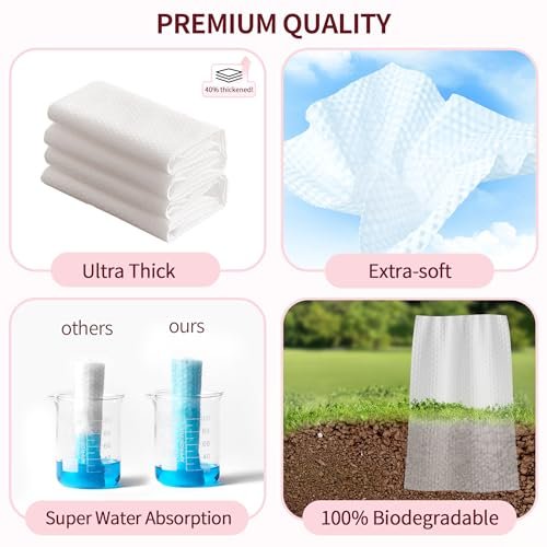 Deluwire Soft Dry Wipe 10 Pack – 800 Count Lint-Free Facial Cleansing Towels, Extra Thick Dry and Wet Use for Sensitive Skin, Makeup Removing, Surface Cleaning Avelisse