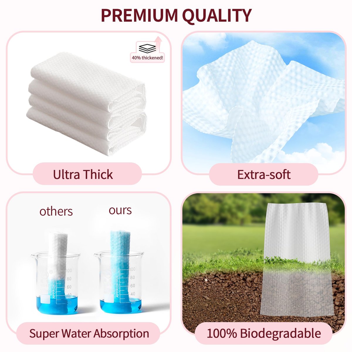 Deluwire Soft Dry Wipe 10 Pack – 800 Count Lint-Free Facial Cleansing Towels, Extra Thick Dry and Wet Use for Sensitive Skin, Makeup Removing, Surface Cleaning Avelisse