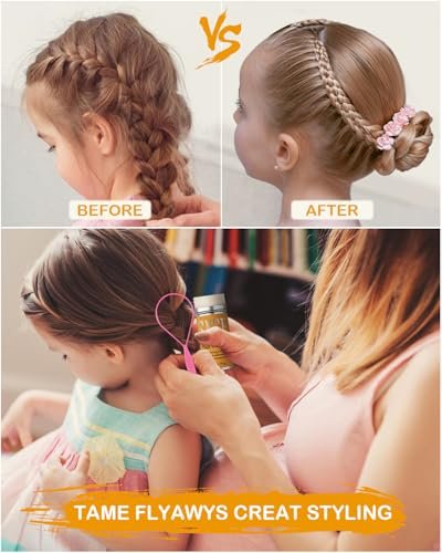 6Pcs Hair Wax Stick Set for Flyaways, Topsy Tail Hair Tools for Women, Teen Girls & Kids, Slick Back Hair Brush, Bun Accessories, Non-greasy Styling Tools Slick Stick, 2.7 Oz - görsel 8