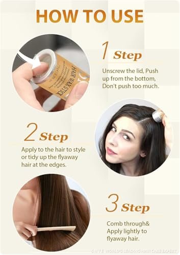 6Pcs Hair Wax Stick Set for Flyaways, Topsy Tail Hair Tools for Women, Teen Girls & Kids, Slick Back Hair Brush, Bun Accessories, Non-greasy Styling Tools Slick Stick, 2.7 Oz - görsel 10