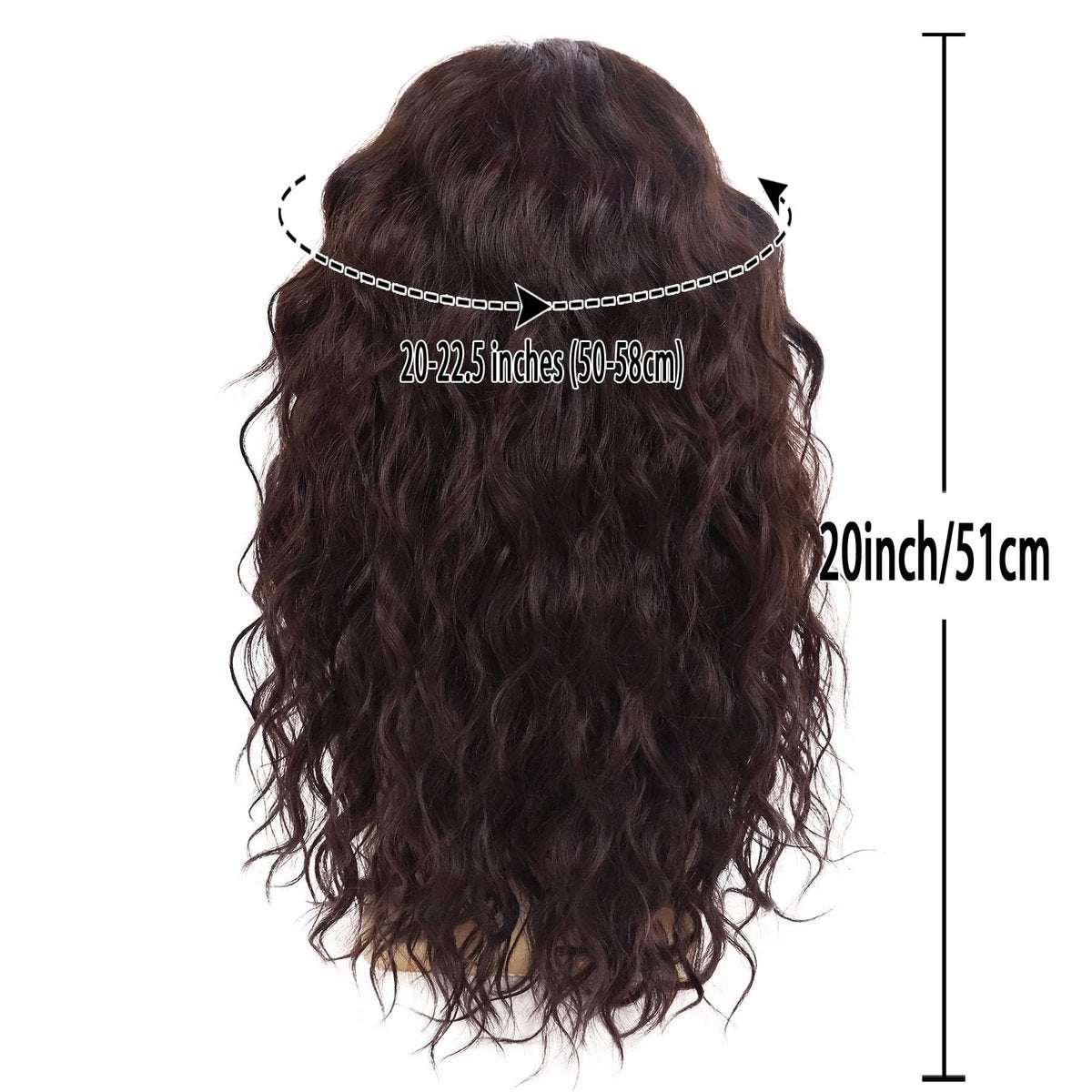 GNIMEGIL Long Brown Wigs for Men - Synthetic Layered Wavy Cosplay Party Wig 70s 80s Punk Rocker California Wig with Bangs Avelisse