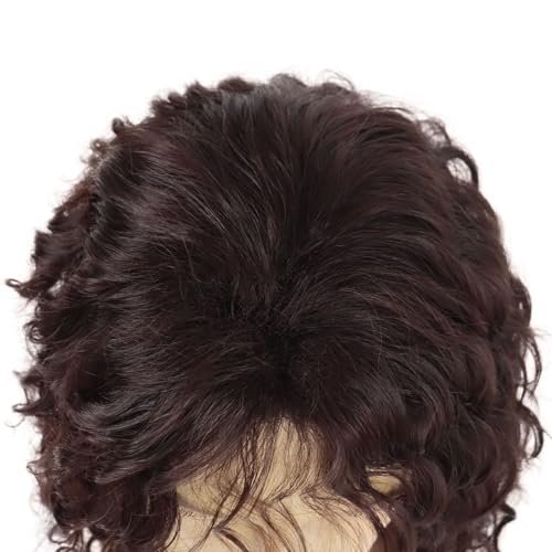 GNIMEGIL Long Brown Wigs for Men - Synthetic Layered Wavy Cosplay Party Wig 70s 80s Punk Rocker California Wig with Bangs Avelisse