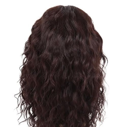 GNIMEGIL Long Brown Wigs for Men - Synthetic Layered Wavy Cosplay Party Wig 70s 80s Punk Rocker California Wig with Bangs Avelisse
