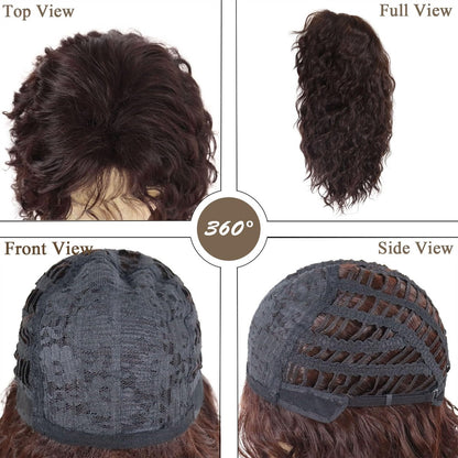 GNIMEGIL Long Brown Wigs for Men - Synthetic Layered Wavy Cosplay Party Wig 70s 80s Punk Rocker California Wig with Bangs Avelisse