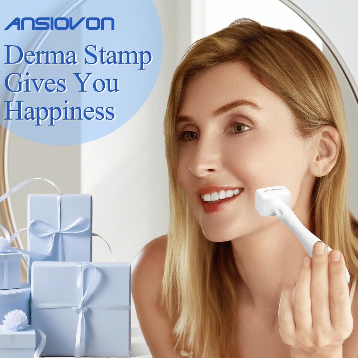 ANSIOVON Derma Stamp - Microneedling Stamp for Hair, Face, Scalp, Beard - At-Home Micro Needle Dermastamp for Women and Men - görsel 11