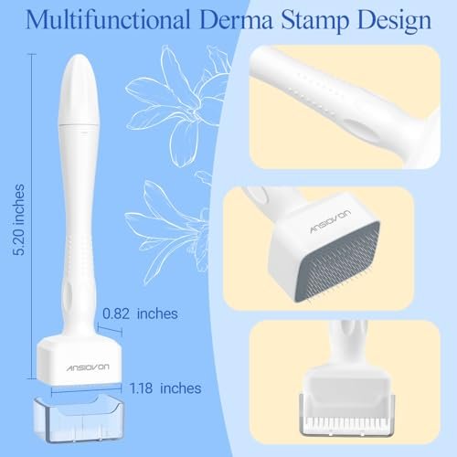 ANSIOVON Derma Stamp - Microneedling Stamp for Hair, Face, Scalp, Beard - At-Home Micro Needle Dermastamp for Women and Men - görsel 6