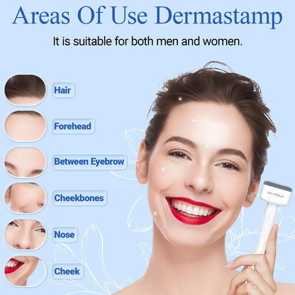 ANSIOVON Derma Stamp - Microneedling Stamp for Hair, Face, Scalp, Beard - At-Home Micro Needle Dermastamp for Women and Men