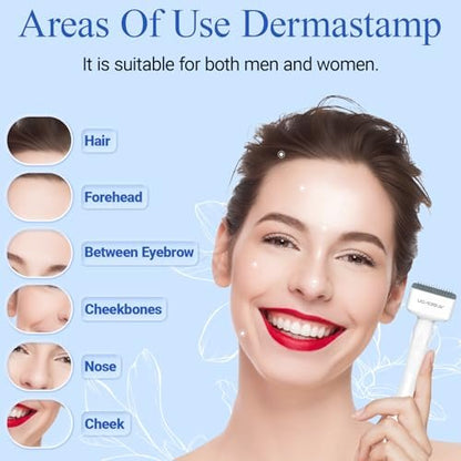 ANSIOVON Derma Stamp - Microneedling Stamp for Hair, Face, Scalp, Beard - At-Home Micro Needle Dermastamp for Women and Men