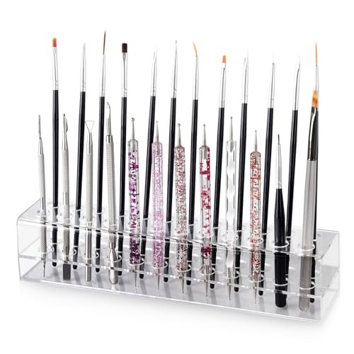 Wiojtry Clear Acrylic Nail Art Tool Organizer – Brush Holder & Storage Case for Nail Technicians - görsel 2