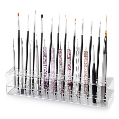 Wiojtry Clear Acrylic Nail Art Tool Organizer – Brush Holder & Storage Case for Nail Technicians