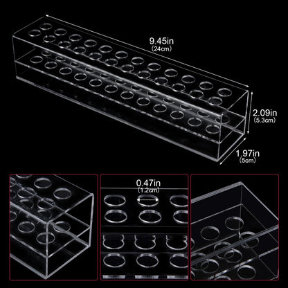 Wiojtry Clear Acrylic Nail Art Tool Organizer – Brush Holder & Storage Case for Nail Technicians