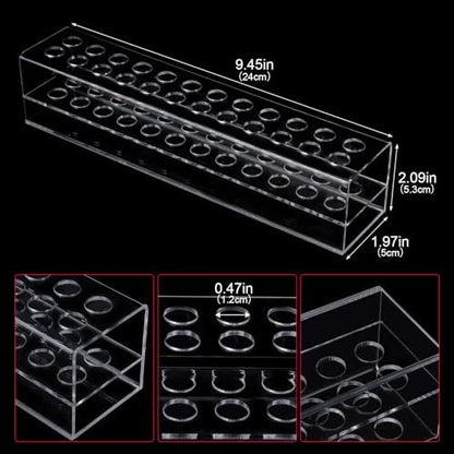 Wiojtry Clear Acrylic Nail Art Tool Organizer – Brush Holder & Storage Case for Nail Technicians