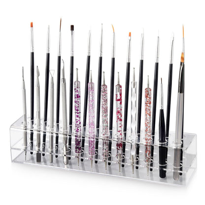 Wiojtry Clear Acrylic Nail Art Tool Organizer – Brush Holder & Storage Case for Nail Technicians