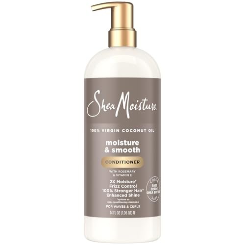 SheaMoisture Moisture & Smooth Conditioner for Wavy, Curly Hair - Strengthening & Frizz Control, 34 oz Avelisse
