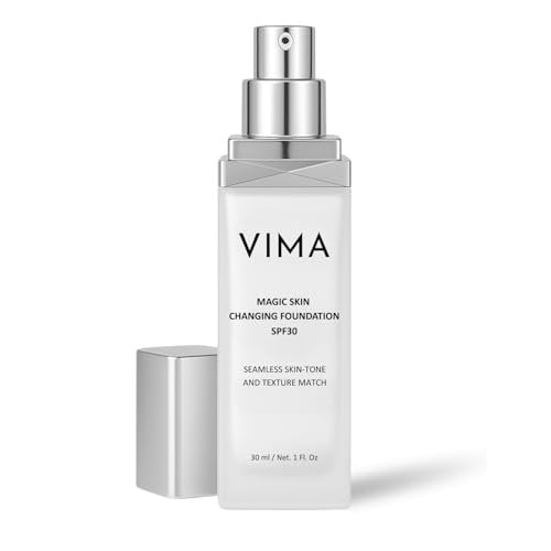 Vima Color Changing Foundation with Sunscreen – Fragrance-Free, Paraben-Free, Vegan Makeup – Lightweight, Long-Lasting Coverage – 1 fl oz Avelisse