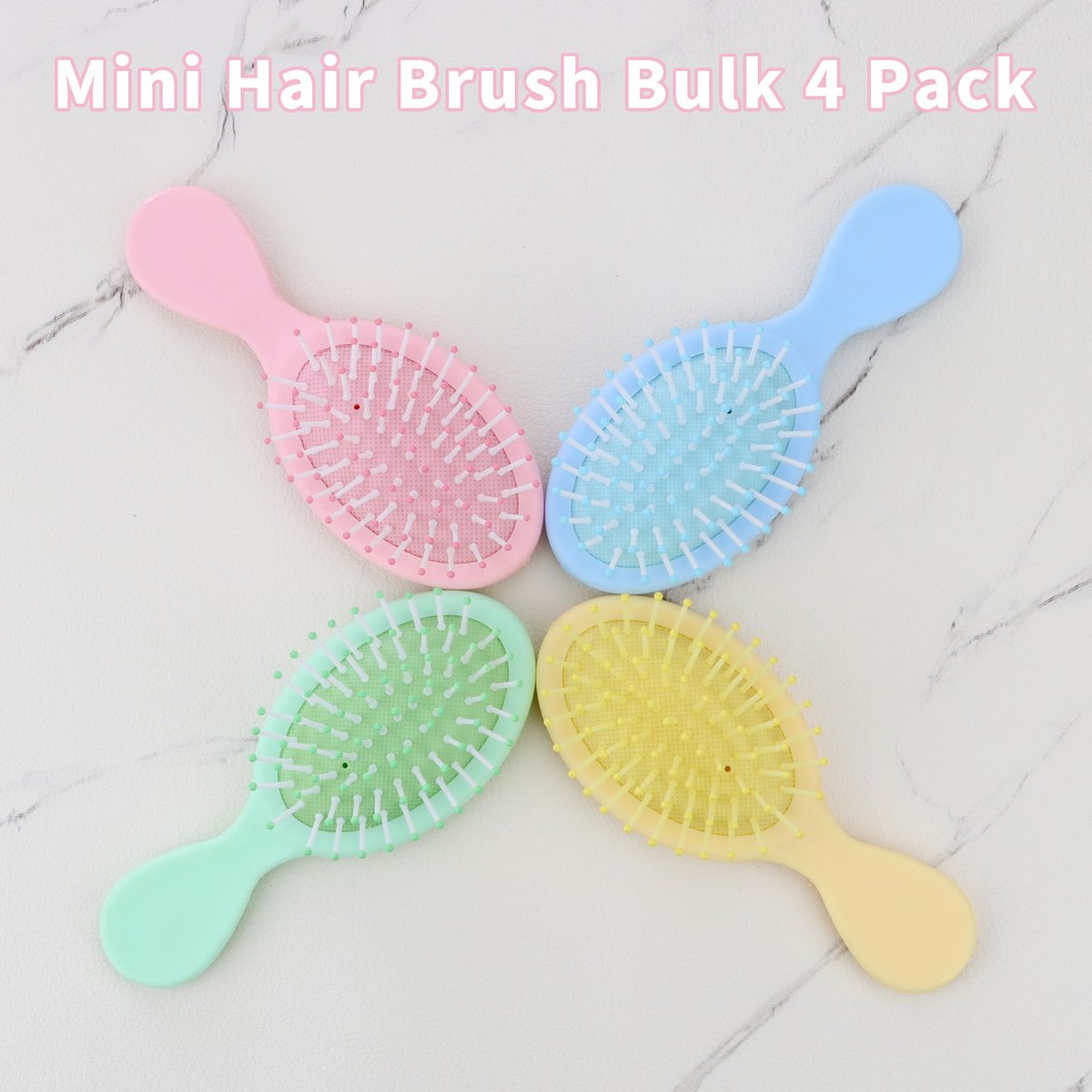 Mini Wet Hair Brush Travel Detangler - 4 Pack Pocket Hair Brushes for Men Women, Soft Bristles Small Paddle Brush for All Hair Types (Pink, Yellow, Blue, Green) - görsel 13