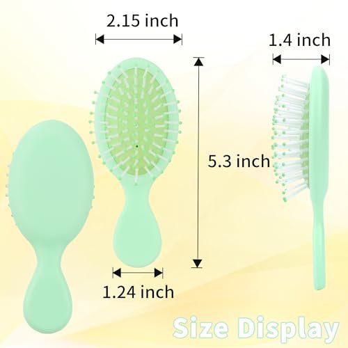 Mini Wet Hair Brush Travel Detangler - 4 Pack Pocket Hair Brushes for Men Women, Soft Bristles Small Paddle Brush for All Hair Types (Pink, Yellow, Blue, Green) - görsel 6