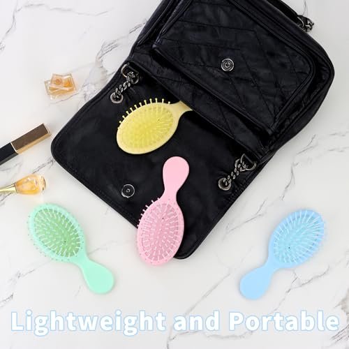 Mini Wet Hair Brush Travel Detangler - 4 Pack Pocket Hair Brushes for Men Women, Soft Bristles Small Paddle Brush for All Hair Types (Pink, Yellow, Blue, Green) - görsel 10