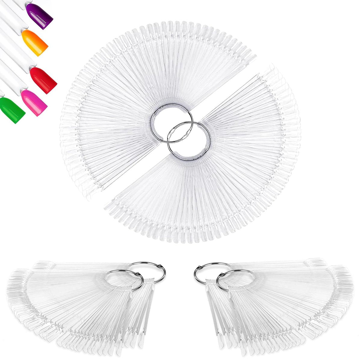 ADULLPONY 200-Pack Clear Nail Swatch Sticks for Gel Polish Display & Organization - görsel 1