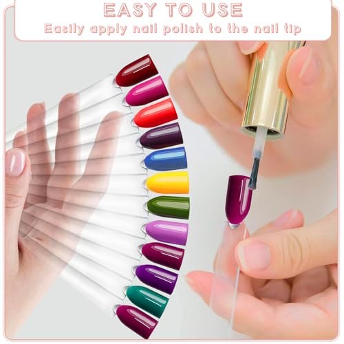 ADULLPONY 200-Pack Clear Nail Swatch Sticks for Gel Polish Display & Organization - görsel 8