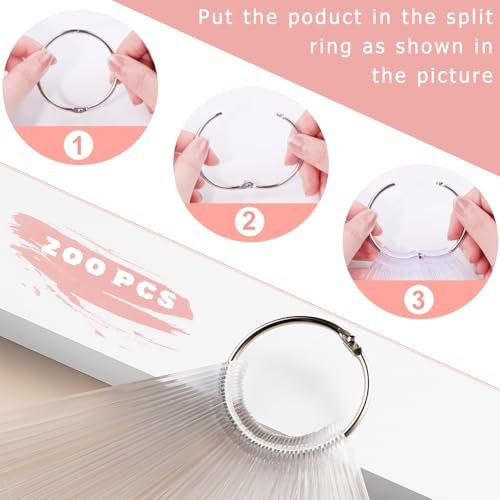 ADULLPONY 200-Pack Clear Nail Swatch Sticks for Gel Polish Display & Organization - görsel 10