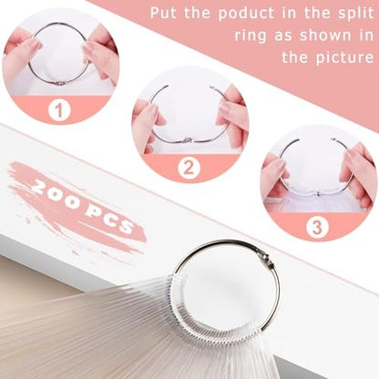 ADULLPONY 200-Pack Clear Nail Swatch Sticks for Gel Polish Display & Organization