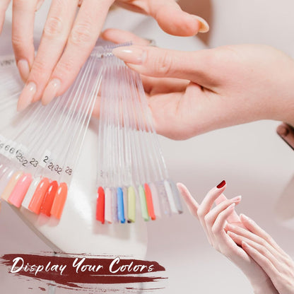 ADULLPONY 200-Pack Clear Nail Swatch Sticks for Gel Polish Display & Organization