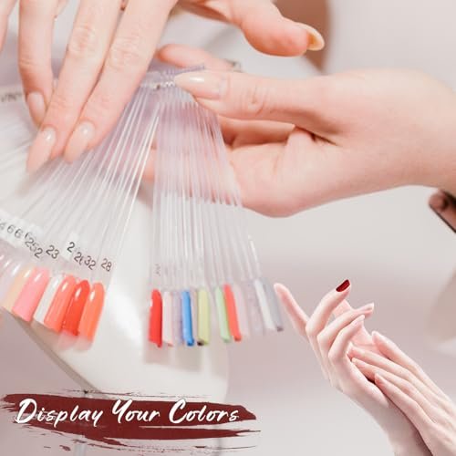 ADULLPONY 200-Pack Clear Nail Swatch Sticks for Gel Polish Display & Organization - görsel 12