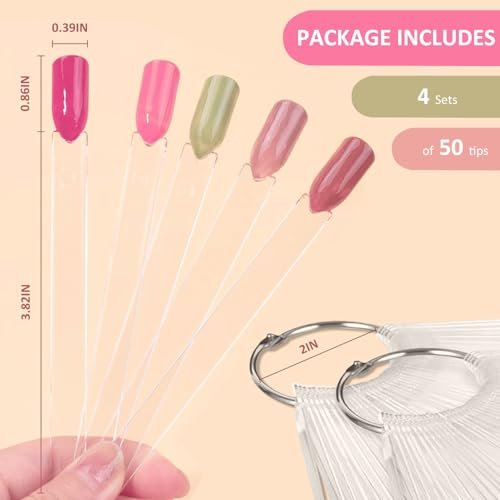 ADULLPONY 200-Pack Clear Nail Swatch Sticks for Gel Polish Display & Organization - görsel 4