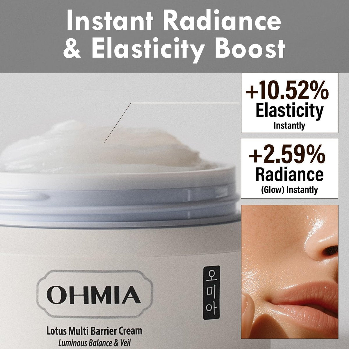OHMIA Korean Anti-Aging & Firming Face Moisturizer - Lotus Multi Barrier Cream with Niacinamide & Rice - Soothing for Sensitive Skin - Fragrance-Free - 1.69 fl oz Avelisse