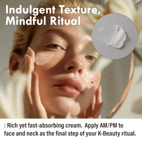 OHMIA Korean Anti-Aging & Firming Face Moisturizer - Lotus Multi Barrier Cream with Niacinamide & Rice - Soothing for Sensitive Skin - Fragrance-Free - 1.69 fl oz Avelisse
