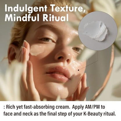 OHMIA Korean Anti-Aging & Firming Face Moisturizer - Lotus Multi Barrier Cream with Niacinamide & Rice - Soothing for Sensitive Skin - Fragrance-Free - 1.69 fl oz Avelisse