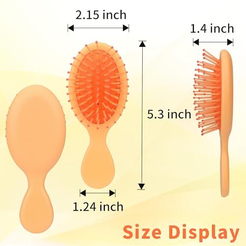 12 Pack Mini Hair Brushes Bulk - Soft Bristle Travel Detangler Wet Hair Brush Pocket Size for Men Women (8 Colors) - görsel 6