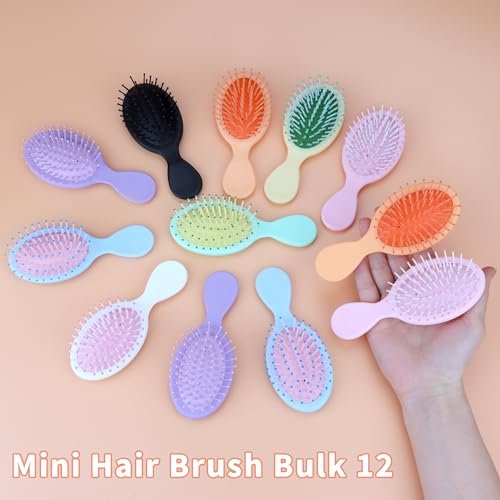 Mini Wet Hair Brush Travel Detangler - 4 Pack Pocket Hair Brushes for Men Women, Soft Bristles Small Paddle Brush for All Hair Types (Pink, Yellow, Blue, Green) - görsel 4