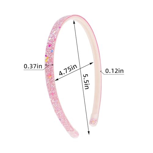 TKYPZY 6 Pack Glitter Headbands - Thin Sparkly Hairbands for Women, Non-Slip Plastic Head Bands, Colorful Rainbow Hair Accessories - görsel 12