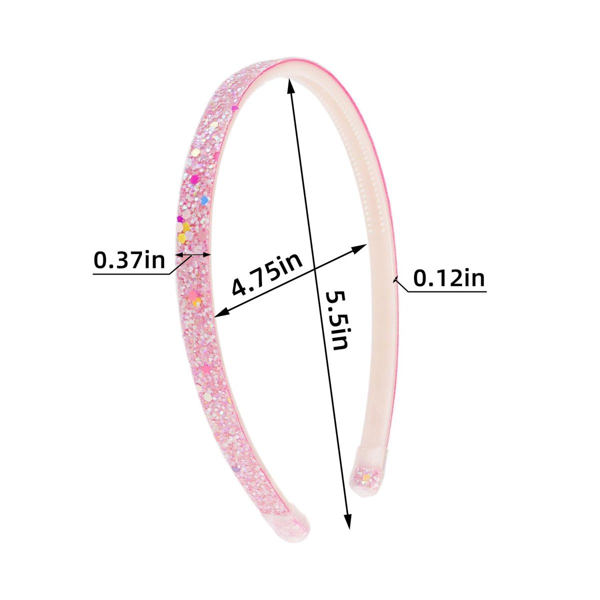 TKYPZY 6 Pack Glitter Headbands - Thin Sparkly Hairbands for Women, Non-Slip Plastic Head Bands, Colorful Rainbow Hair Accessories - görsel 11
