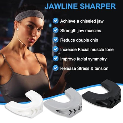 Jaw Trainer - Jawline Exerciser for Men & Women | 3 Resistance Levels for Beginner, Intermediate & Advanced Users