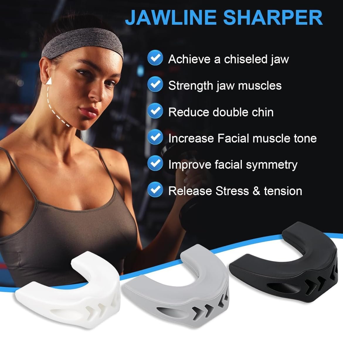 Jaw Trainer - Jawline Exerciser for Men & Women | 3 Resistance Levels for Beginner, Intermediate & Advanced Users - görsel 3