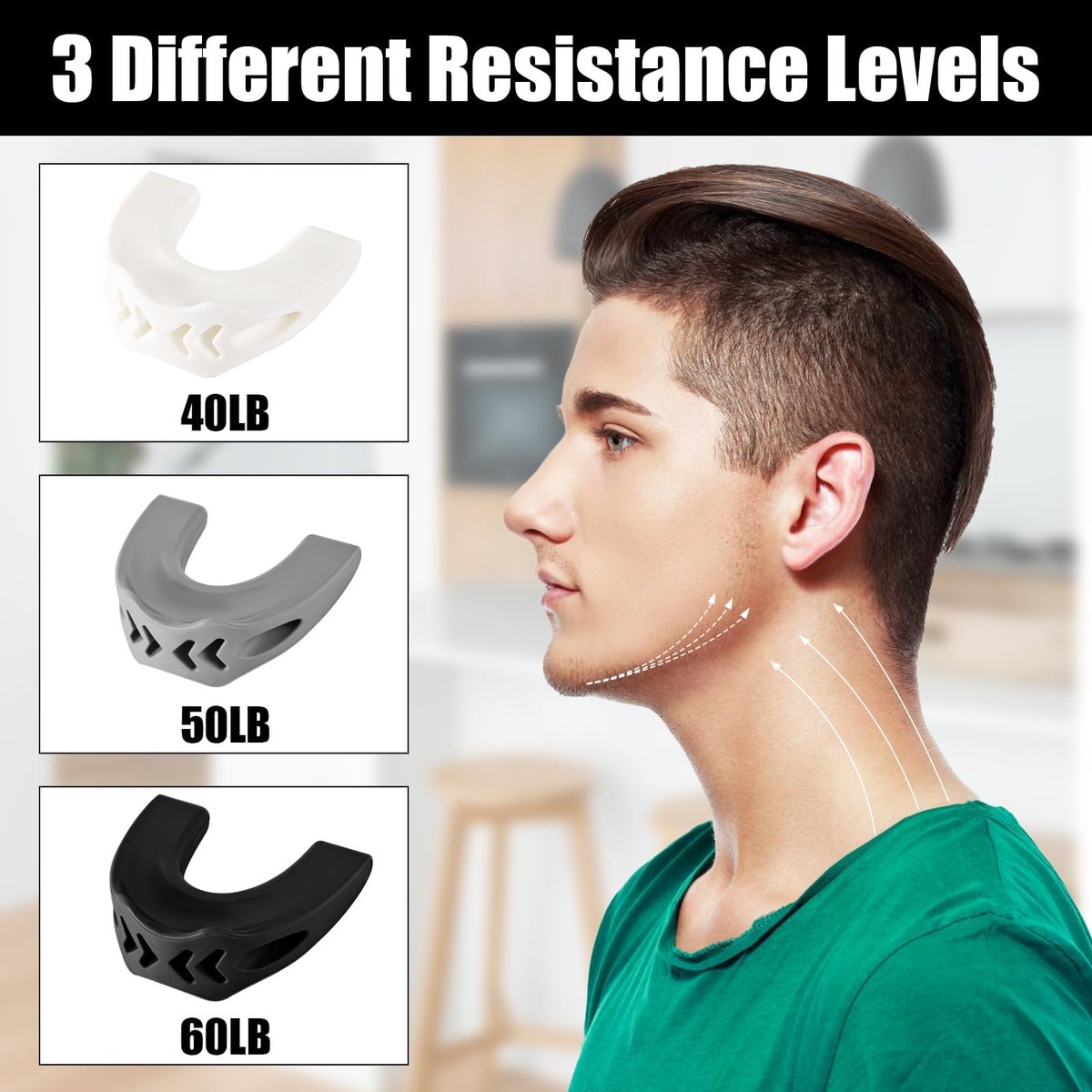 Jaw Trainer - Jawline Exerciser for Men & Women | 3 Resistance Levels for Beginner, Intermediate & Advanced Users - görsel 5
