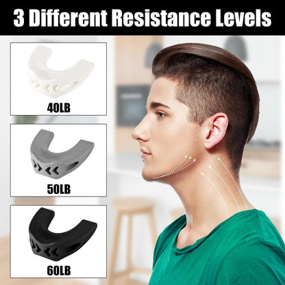 Jaw Trainer - Jawline Exerciser for Men & Women | 3 Resistance Levels for Beginner, Intermediate & Advanced Users