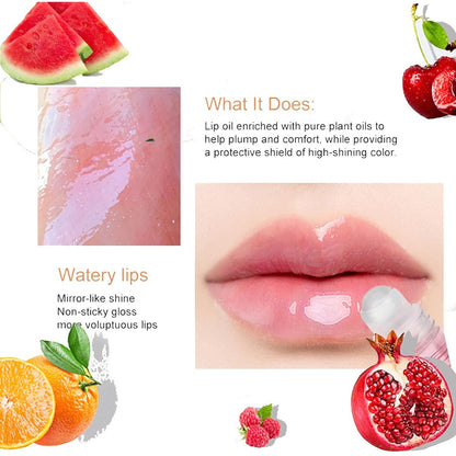 Bekoeen 6-Piece Roll-On Lip Gloss Set - Fruity Flavors Moisturizing Lip Oil, Transparent Plumping Lip Gloss for Kids, Party Gift