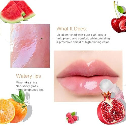 Bekoeen 6-Piece Roll-On Lip Gloss Set - Fruity Flavors Moisturizing Lip Oil, Transparent Plumping Lip Gloss for Kids, Party Gift