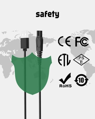 Uijino Ufree U-1176 Charger for Beard Trimmer – Replacement Power Cord with Cleaning Brush - görsel 10
