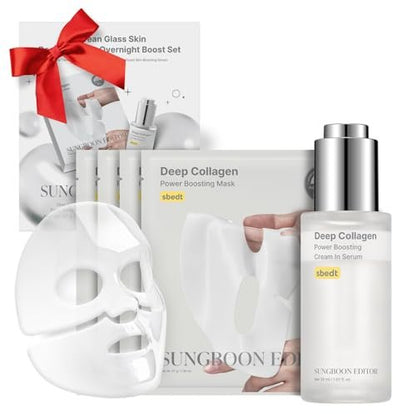 SUNGBOON EDITOR Rejuvenating Combo/Deep Collagen Boost Set – Face Mask & Serum for Hydrating, Firm-Looking Skin | Korean Skincare Gifts for Women Avelisse