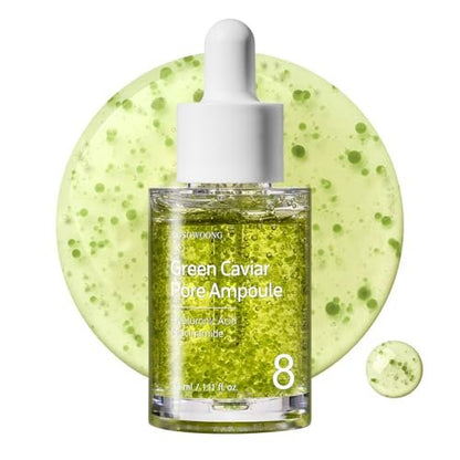 TOSOWOONG Green Caviar Pore Ampoule – 2,500ppm Green Caviar & Niacinamide for Pore Minimizing, Hydrating, Firming & Tightening – Korean Skin Care, 33ml Avelisse