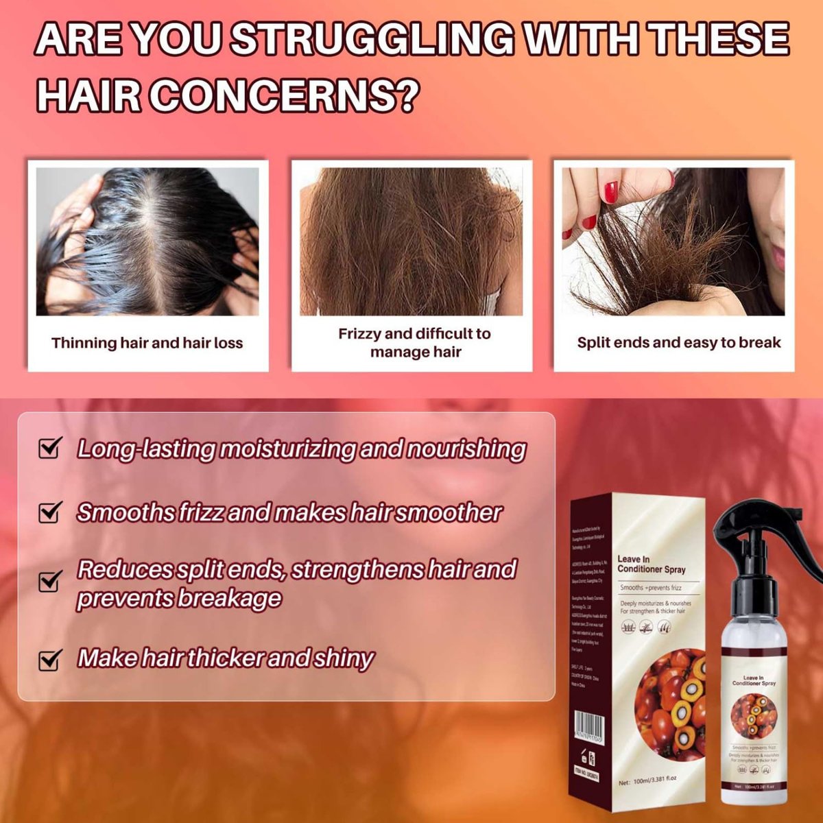 Hotiary Batana Oil Leave-in Conditioner Spray for Hair Growth - Natural Batana Oil with Rosemary & Peppermint, Dr. Sebi Inspired Hair Care for Women & Men (3.38 fl oz, Batana Rosemary) Avelisse