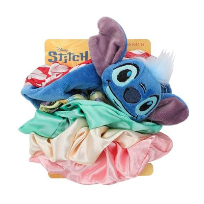Disney Lilo & Stitch Printed Fabric Hair Scrunchies - 6-Piece Set for Soft, Gentle Hair Ties