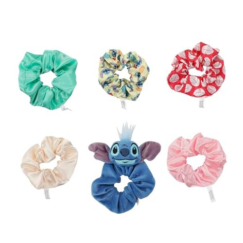 Disney Lilo & Stitch Printed Fabric Hair Scrunchies - 6-Piece Set for Soft, Gentle Hair Ties - görsel 2